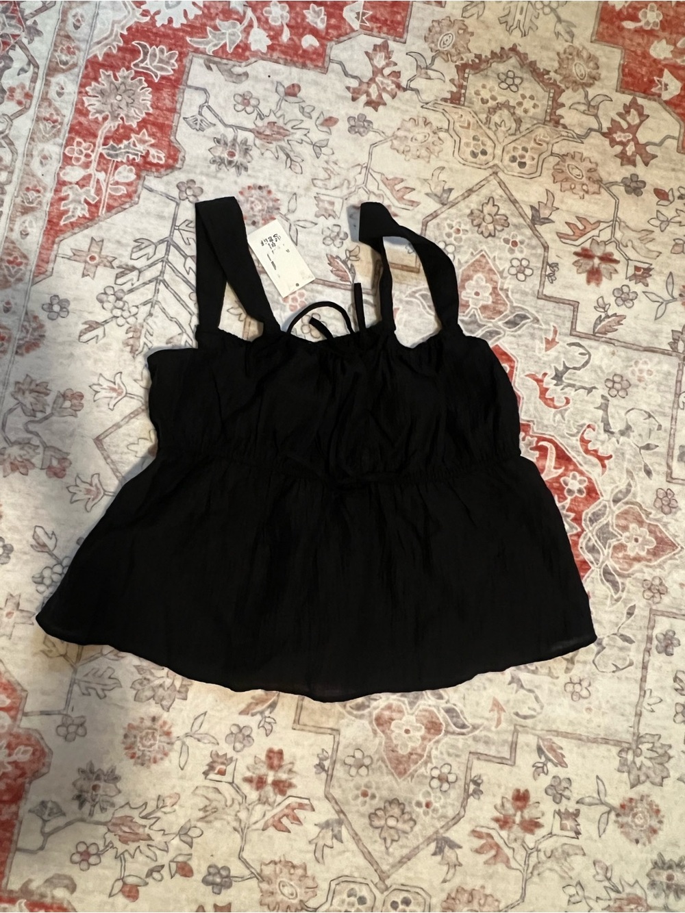 Black Women's Sleeveless Peplum Tank Top